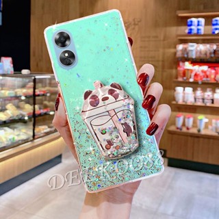 เคสโทรศัพท์มือถือ TPU แบบนิ่ม ลายการ์ตูนหมีชานมน่ารัก สีชมพู สําหรับ OPPO A98 5G OPPOA98