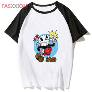 เสื้อยืด พิมพ์ลาย Cuphead สไตล์ฮาราจูกุ แฟชั่นฤดูร้อน สําหรับผู้หญิง y2k