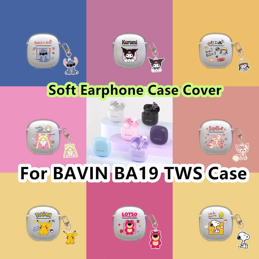 สําหรับ BAVIN BA19 TWS กรณีโปร่งใส Cosmonaut & Alien สุนัขสําหรับ BAVIN BA19 TWS ปลอกหูฟังนุ่มฝาครอบ