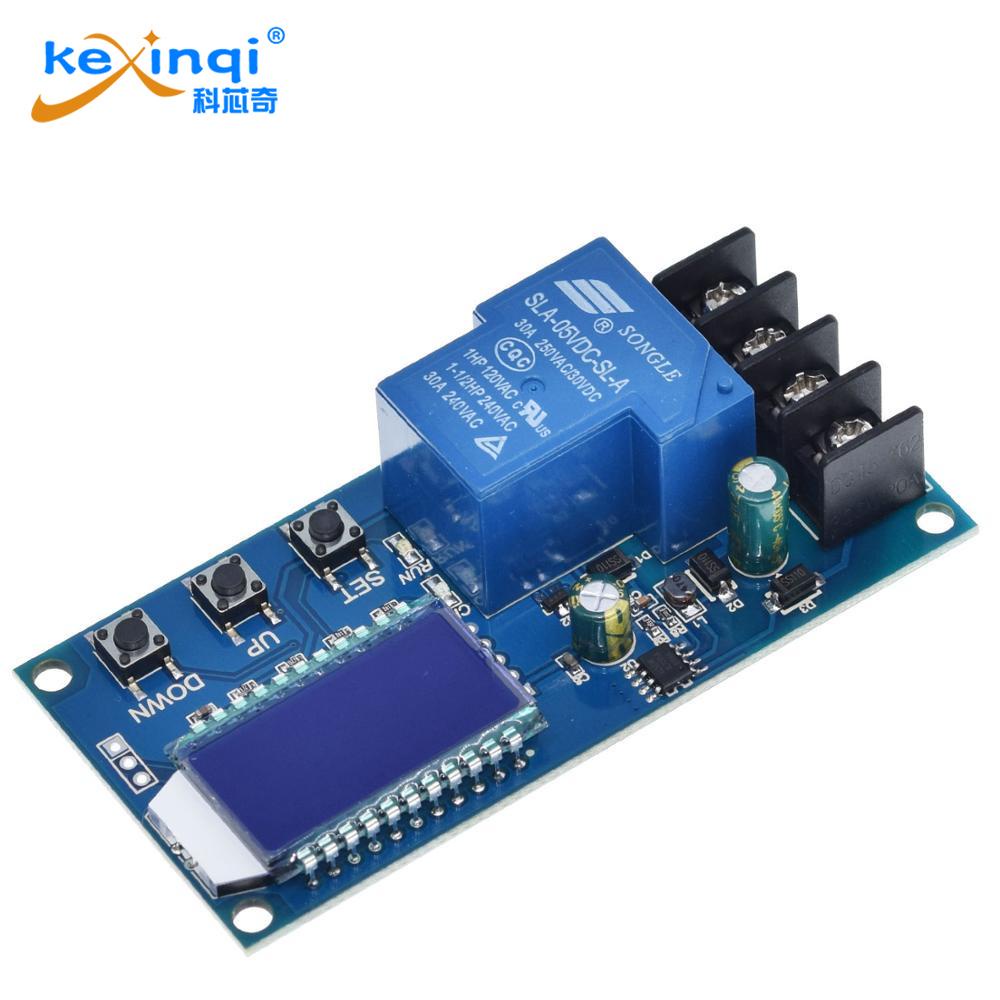 DC 6-60v 30A แบตเตอรี่ชาร์จโมดูลควบคุมป้องกัน Charger Time Switch จอแสดงผล LCD XY-L30A