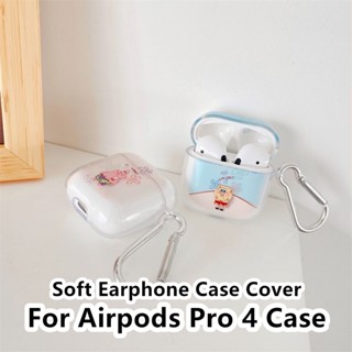 【ส่วนลด】เคสหูฟัง แบบนิ่ม แบบใส ลายน่ารัก เรียบง่าย สําหรับ Airpods Pro 4 Pro 4