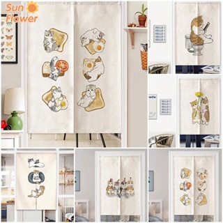 ผ้าม่านประตู ลายการ์ตูนแมว สไตล์ญี่ปุ่น สําหรับตกแต่งบ้าน ห้องครัว