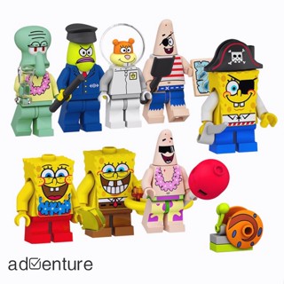 Adven ใหม่ บล็อกตัวต่อเลโก้ SpongeBob ขนาดเล็ก ของเล่นสําหรับเด็ก