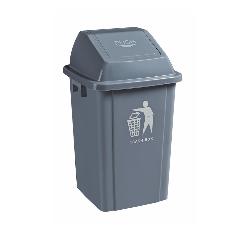 good.tools-ICLEAN ถังขยะฝาสวิงทรงเหลี่ยม 100 ลิตร ขนาด 49x49x87 ซม. รุ่น TG59174 สีเทา ถูกจริงไม่จกต