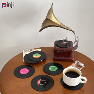 1Set Retro Coasters Creative CD Table Placemats Desktop Decor