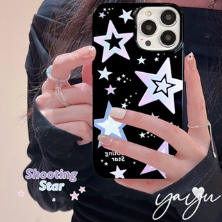 yayu เข้ากันได้สำหรับ เคสไอโฟน เคสไอโฟน11 เคส iphone 12 สำหรับ iPhone 14 Pro Max เคส iPhone สีดำเงา TPU เคสนิ่มกันกระแทกป้องกัน ลายดาว 0231