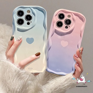 เคสโทรศัพท์มือถือ Tpu นิ่ม ขอบโค้ง ไล่โทนสี สีมาการอง รูปหัวใจ 3D เรียบง่าย สําหรับ iPhone 11 Pro Max 7Plus XR X XS Max 14 13 12 Pro Max 6 6s 7 8 Plus SE 2020