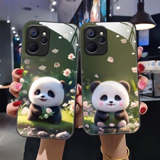 Dmy เคสโทรศัพท์มือถือกระจกนิรภัย ลายแพนด้าน่ารัก สําหรับ OPPO Realme 10 5G 9i 8 8i 7 pro 6 5 5i 6i 7i X7 X50 XT GT Master C31 C35 C21 C21Y C25Y C11 C12 C15