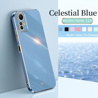 For Xiaomi Redmi Note 12S 12 S Note12S 4G 2023 Silicone TPU Soft Plating Shockproof Casing Ultra Thin Simple Couple Back Cover Shell