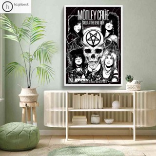 โปสเตอร์ภาพวาด Motley Crue สําหรับตกแต่งผนังบ้าน ผับ บาร์ คาเฟ่ โรงรถ