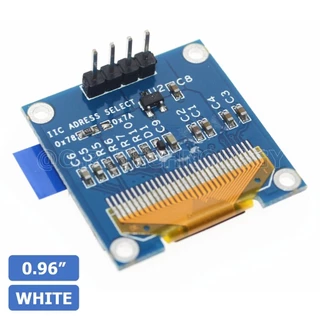 (1ชิ้น) AA413 หน้าจอ จอแสดงผล ขนาด 0.96 นิ้ว 0.96" Inch I2C IIC OLED LCD Module 4pin (with GND VCC), White สีขาว