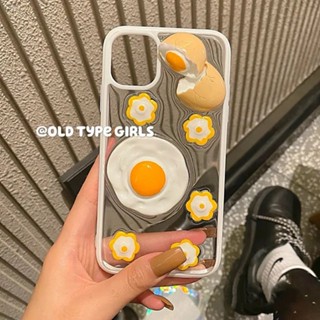 เคสโทรศัพท์มือถือใส แบบนิ่ม ลายไข่ดาว สําหรับ Apple iPhone 11 12Promax 11P X Xs XR 7P 8P