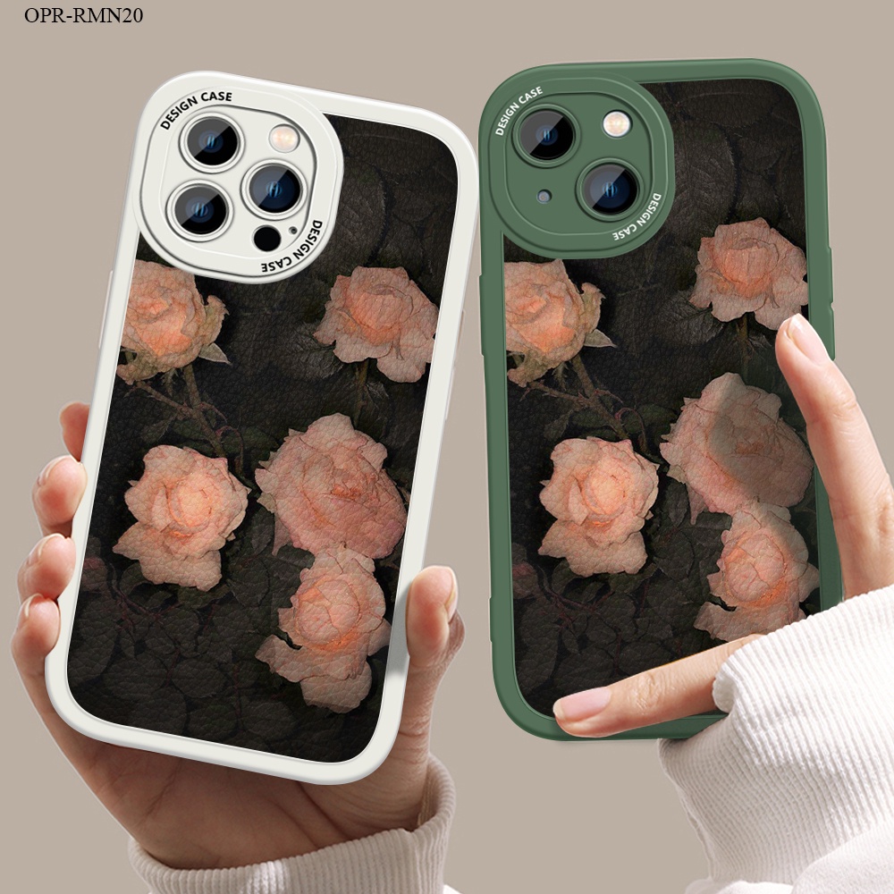 Realme Narzo 20 30A 50A 50 GT Neo 2 3T X XT X2 Prime 5G เคสเรียวมี สำหรับ Case Cartoon Pink Flowers Rose เคสโทรศัพท์ Soft Phone Lambskin Cases