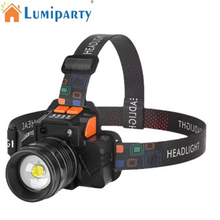 Lumiparty ไฟฉายสวมศีรษะ Led แบตเตอรี่ลิเธียม 1200mah สว่างมาก มีเซ็นเซอร์ตรวจจับแสง สําหรับกลางแจ้ง