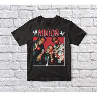 ขายดี เสื้อยืดแขนสั้น พิมพ์ลาย Migos 90s สไตล์วินเทจ แฟชั่นสําหรับผู้ชาย 565626