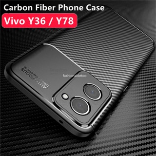 เคสโทรศัพท์ ซิลิโคนนิ่ม คาร์บอนไฟเบอร์ ผิวด้าน กันกระแทก สําหรับ Vivo Y36 Y02A Y02s Y16 Y22s Y35 Y56 Y78+ Y 36 Y 02s Y 02T Y 16 Y 22s Y 35 Y 56 Y 78+ 4G 5G 2023 ฝาหลัง