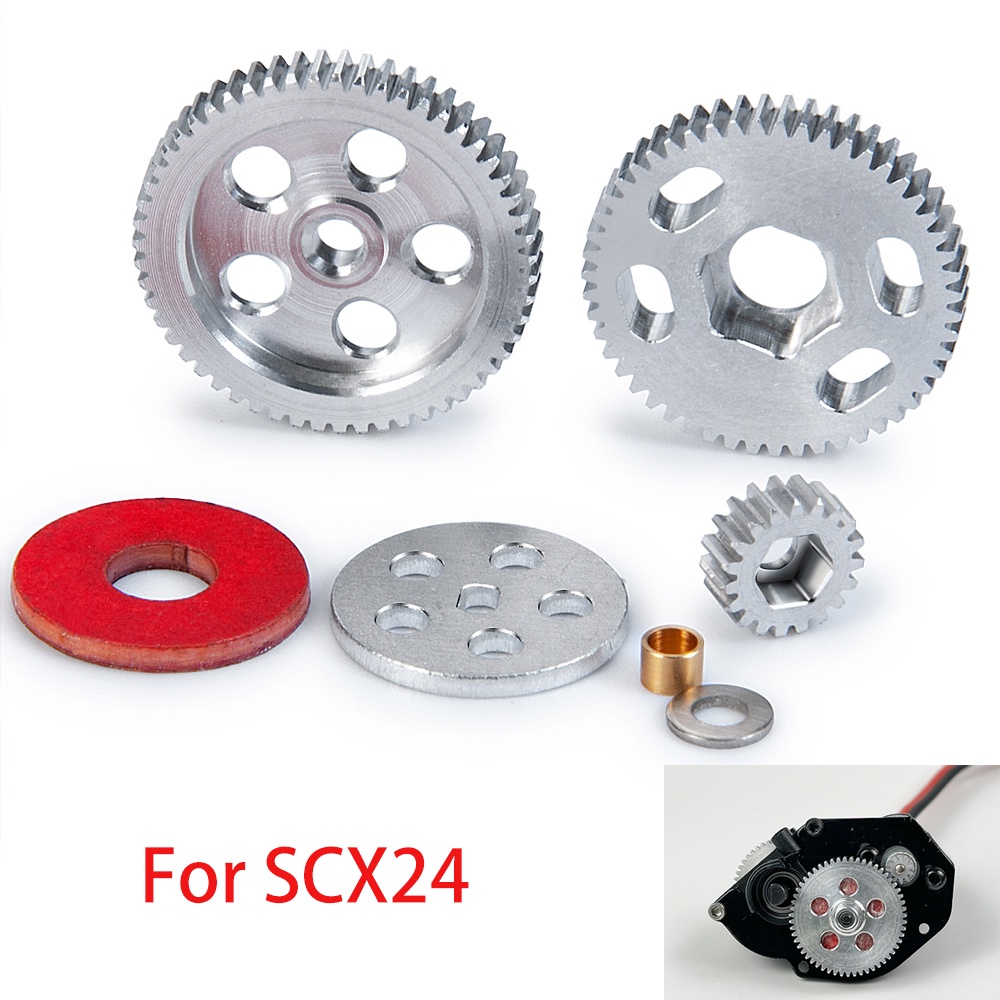 ชุดเกียร์เกียร์เกียร์เกียร์โลหะสําหรับอัพเกรดรถบรรทุกตีนตะขาบ Axial SCX24