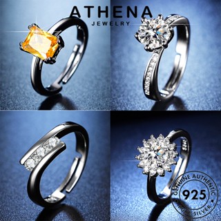 ATHENA JEWELRY เครื่องประดับ แหวน เกาหลี มอยส์ซาไนท์ไดมอนด์ เรียบง่าย เงิน 925 ต้นฉบับ ผู้หญิง แท้ แฟชั่น เครื่องประดับ Silver M069