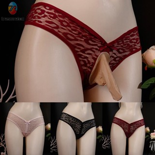 【TRSBX】Men Sexy Sissy Gay Pouch Ladies Lace Sheer-Thongs Briefs Underwear Panties New