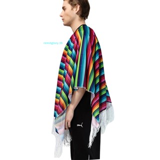 Remitglory เสื้อปอนโช ลาย Cinco de Mayo Mexican Fiesta Serape