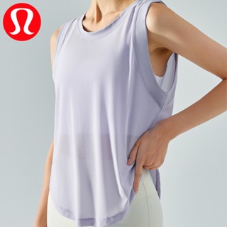 Lululemons เสื้อกล้าม ผ้าตาข่าย ระบายอากาศ แห้งเร็ว ทรงหลวม เหมาะกับฤดูใบไม้ผลิ ฤดูร้อน สําหรับผู้หญิง เล่นกีฬา ฟิตเนส