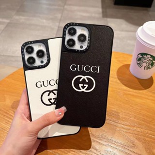 เคส iphone 12 เคส iphone 11 เคส iphone 14 เคสโทรศัพท์มือถือหนัง ลาย GG สีดํา และสีขาว สําหรับ iPhone 14 promax 13 promax 12 promax 11