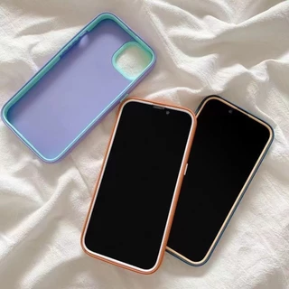 🔥🔥เคสโทรศัพท์ 3 in1 ซิลิโคนเหลวนุ่ม เคส TPU For iPhone 16 11 13 15 14 12 Pro Max Xr XS Max 7 8 Plus เคสประกบสีพื้นมาใหม่