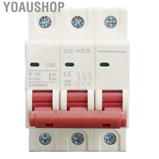 Yoaushop 3P DC Circuit Breaker 6KA Breaking  Switch For Solar System 40A 750V