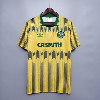 เสื้อกีฬาแขนสั้น ลายทีมชาติฟุตบอล Celtic Away 91-92 เกรด:Aaa+ สไตล์วินเทจ สําหรับผู้ชาย