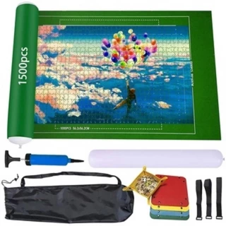 เสื่อจิ๊กซอว์ปริศนา แบบพกพา อุปกรณ์เสริม สําหรับเดินทาง 1500 ชิ้น