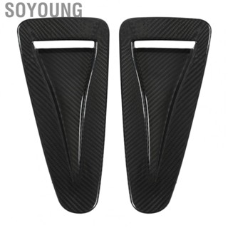 Soyoung Bonnet Air Intake Trim  Real Carbon Fiber 2pcs Wearproof Hood Vent Cover  Replacement for Nissan R35 GTR 2008-2016 for Decoration