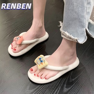 RENBEN ใหม่ flip-flop รองเท้าแตะผู้หญิงแต่เพียงผู้เดียวหนานุ่มสุด ๆ รองเท้าแตะผู้หญิงรองเท้าแตะชายหาดกันลื่น