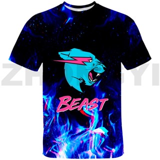 เสื้อยืด พิมพ์ลายกราฟิกการ์ตูนแมว Mr Wolf Beast 3D สไตล์ฮิปฮอป แนวสตรีท โอเวอร์ไซซ์ เหมาะกับฤดูร้อน สําหรับผู้ชาย 2023