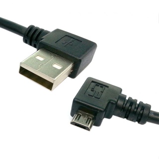 Xiwai สายชาร์จ Micro USB ตัวผู้ เป็น USB มุมซ้าย 90 องศา 0.2 ม.