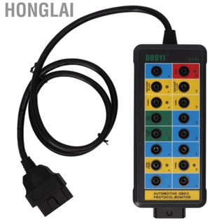 Honglai Diagnostic Breakout Box  Safe Convenient Monitoring Signals 16 Pin OBDII Protocol Detector  Indication  for Vehicles Diagnostic