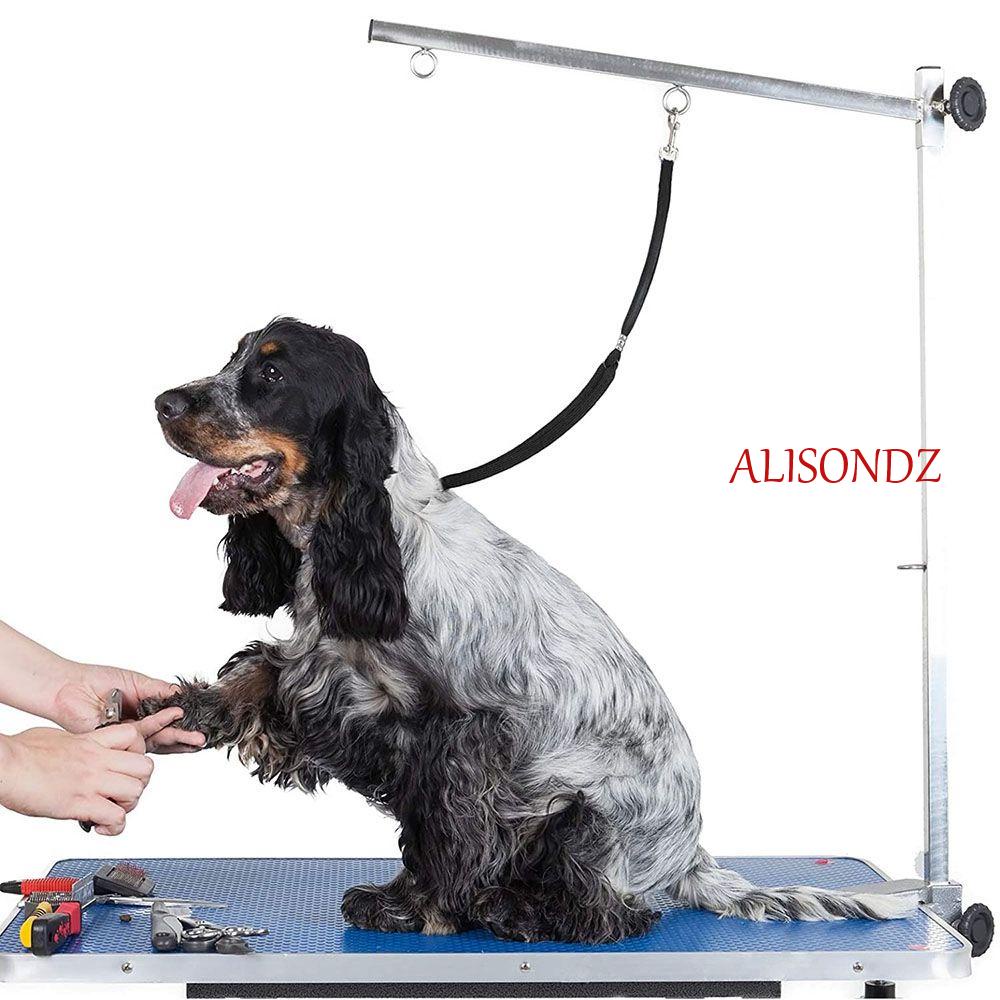 Alisondz ห่วงล็อคสัตว์เลี้ยง ไนลอน ปรับได้ จมูก แขน อาบน้ํา สําหรับโต๊ะกรูมมิ่ง ลูกสุนัข ความปลอดภัย สายจูงสัตว์เลี้ยง กรูมมิ่ง เชือก