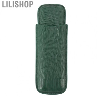 Lilishop Case  2 Fingers  Holder Crocodilian Skin Texture Portable Airtight  for Party for Office