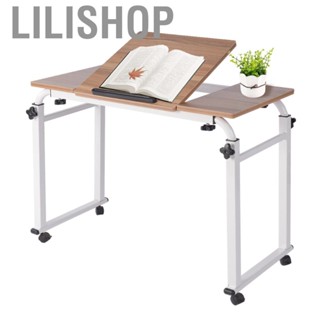 Lilishop Adjustable  Cart Mobile  Desk Overbed Writing Table with Wheels