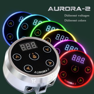 Aurora II พาวเวอร์สักหน้าจอ LCD พร้อมอะแดปเตอร์ 3.4A อเมริกัน เหมาะสําหรับคอยล์ปากกา และหมุน PMU &amp; SMP อินเตอร์เฟซคู่ พร้อมไฟรุ้ง