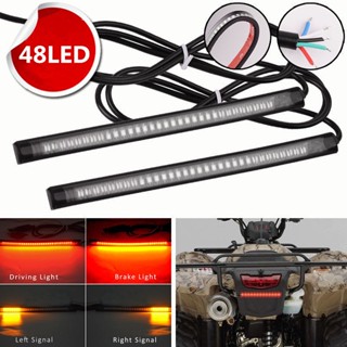 แถบไฟเลี้ยว Led 48 ดวง 12V ยืดหยุ่น สําหรับติดป้ายทะเบียนรถจักรยานยนต์ รถยนต์