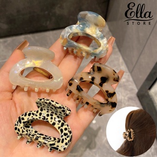 Ellastore123 กิ๊บติดผม กันลื่น พิมพ์ลายเสือดาว ขนาดเล็ก สีตัดกัน สําหรับผู้หญิง