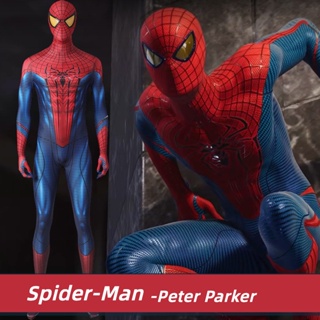 ชุดจั๊มสูทคอสเพลย์ Marvel Super Hero Spider-Man Peter Parker พร้อมหมวก