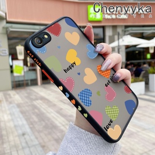 เคสโทรศัพท์ซิลิโคน ขอบสี่เหลี่ยม กันกระแทก ลายการ์ตูนหัวใจ หลากสี สําหรับ OPPO A57 2016 A39