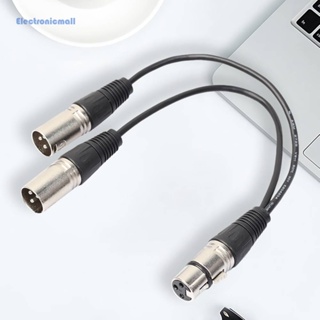 [ElectronicMall01.th] สายเคเบิลอะแดปเตอร์แยก 3P XLR ตัวเมีย เป็นปลั๊กตัวผู้ 2 คู่ 1 ฟุต OZ