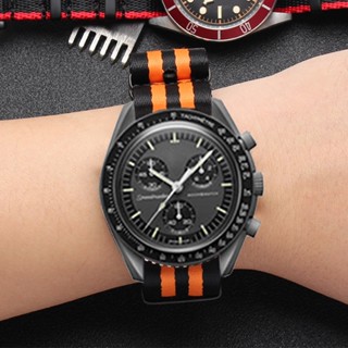 Zulu สายนาฬิกาข้อมือไนล่อน 20 มม. สําหรับ MoonSwatch Constellation Watchband Men Diving Sport Strap Seatbelt for Seiko