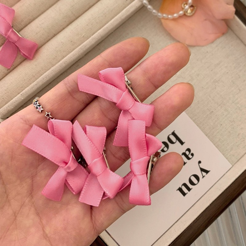 แฟชั่น Y2K โบ ปิ่นปักผม กิ๊บติดผม / กิ๊บโบว์ริบบิ้น สีชมพู หวาน น่ารัก / INS สาว โลหะผสม ขนาดเล็ก กิ๊บติดผม อุปกรณ์เสริม
