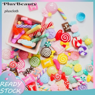 &lt;Pluscloth&gt; เครื่องประดับเรซิ่นอะคริลิค แบบนิ่ม 3D สีแคนดี้ สําหรับตกแต่งเล็บ DIY 30 ชิ้น 50 ชิ้น 100 ชิ้น