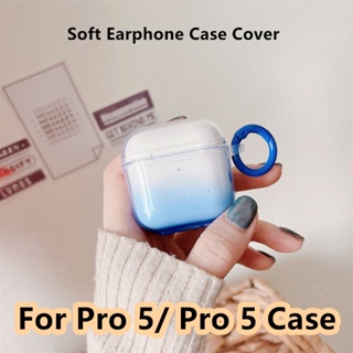 【จัดส่งรวดเร็ว】เคสหูฟัง แบบนิ่ม ไล่โทนสี เรียบง่าย สําหรับ Pro 5 Pro 5 Mini