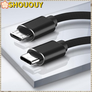 SHOUOUY อะแดปเตอร์สายชาร์จ USB Type C เป็น Micro USB 1 เมตร OTG ชาร์จเร็ว สําหรับ Samsung Xiaomi Huawei