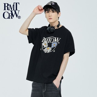 Romantic CROWN เสื้อยืดคอกลม แขนสั้น ลายดอกเดซี่ ลําลอง เหมาะกับฤดูร้อน สําหรับทุกเพศ